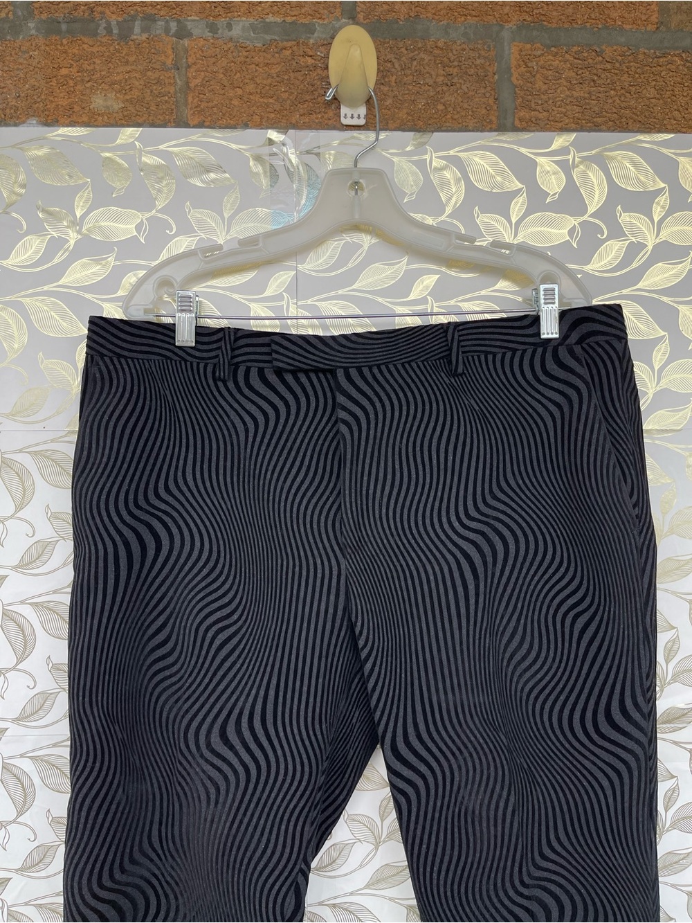 Twisted Tailor Torrance Black Velvet Swirl Dress Pants Size 38 — image 2 of 8